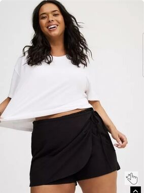 NWOT Torrid Black Beach Linen Side-Tie Wrap Skort